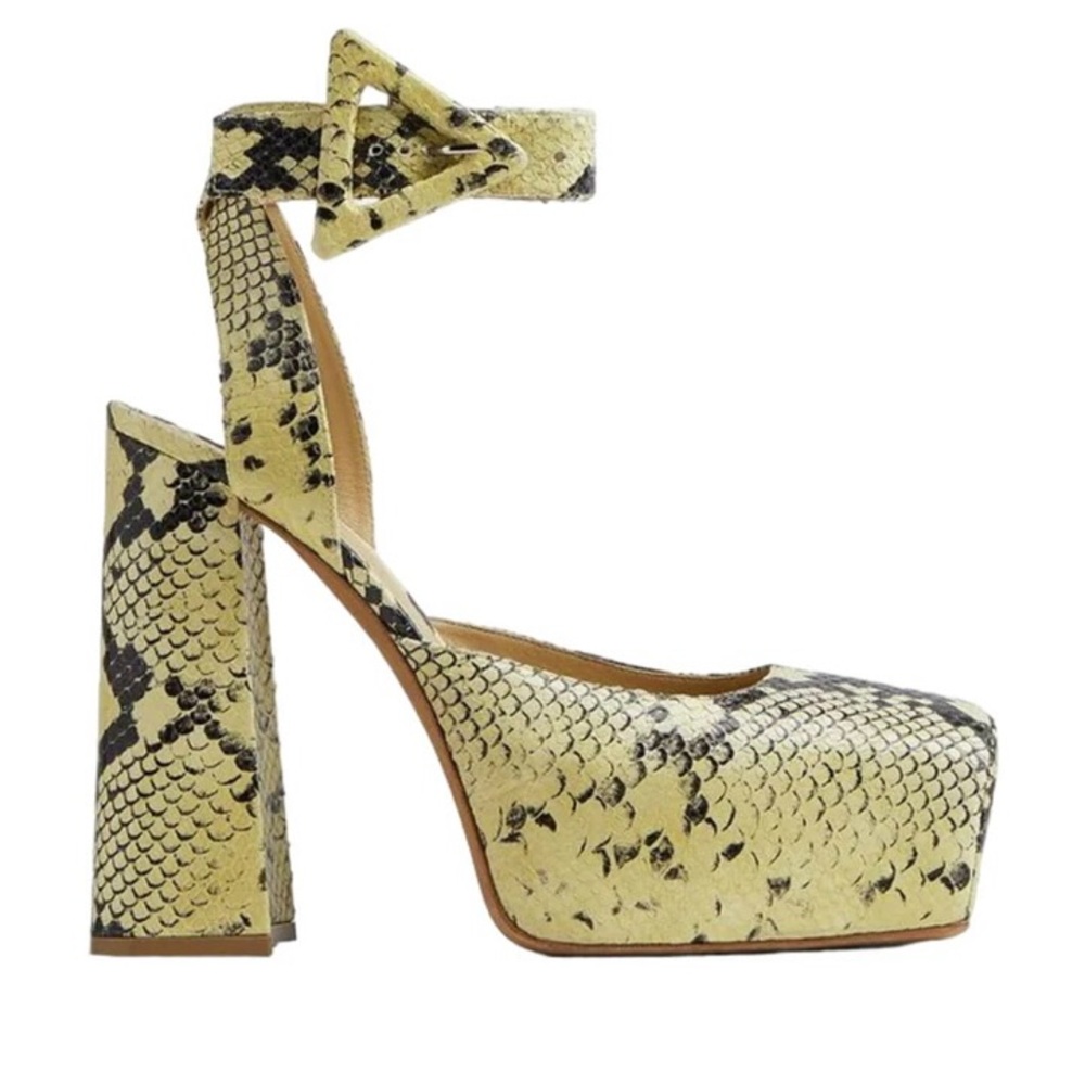 Bottega Veneta Python Tower Pump In Soft Yellow -… - image 1